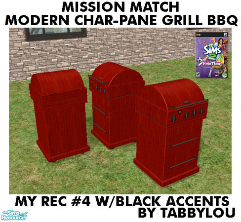 Sims 2 — TL - MM Char-PaneGrillBBQ Recolor04BlkWd by TabbyLou — My Recolor #4 Wood with Black accents Recolor of