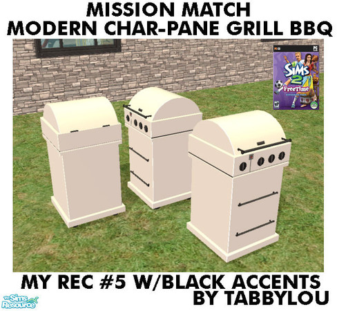 Sims 2 — TL - MM Char-PaneGrillBBQ Recolor05BlkWd by TabbyLou — My Recolor #5 Wood with Black accents Recolor of