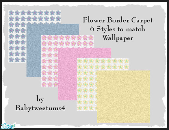 Sims 2 — Flower Border Carpet by babytweetums4 — These carpets were made to match my Flower Border wallpaper. Colors are