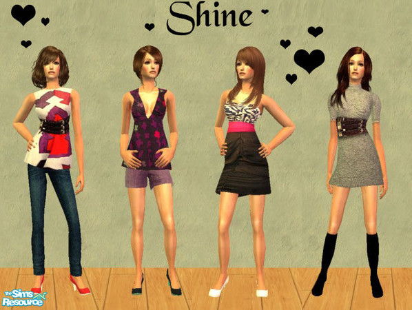 Sims 2 — Shine by olcia_olivinea — Set of four different and pretty outfits for your ladies. Enjoy :)!