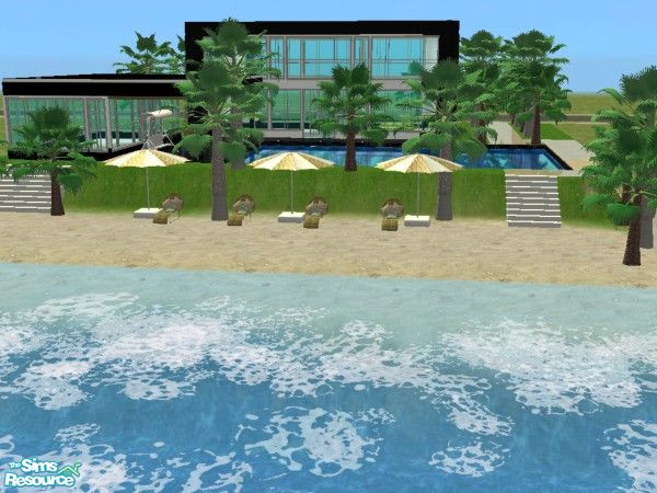 Sims 2 — Modern beach house by kissme87 — Modern beach house . Size 3x3 cost 71.859 $ . Been build in TwikiiIsland .