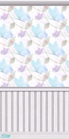 Sims 2 — Floating Beauty wall 1 by tamlfra — Soft pastel butterfly bedding, with 3 matching walls.