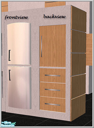 Sims 2 — kitchen1-recolor lightwood - B43 Fridge Integrated Lightwood by Birgit43 — 