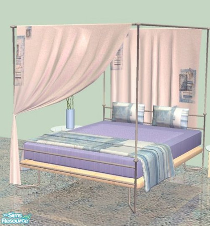 Sims 2 — Bedroom Summertime Blue - Bed by marilu — 