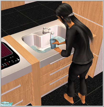 Sims 2 — kitchen1-recolor lightwood - B43 Freestanding Sink Lightwood by Birgit43 — place with moveobjects on/off cheat