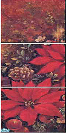 Sims 2 — HFH-W2 by iZazu — This Xmas Mural has 2 different ways to apply it. One is with a Frame and one is without.