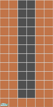 Sims 2 — nm Modern Bath Coral and Blk by Henwen — **TSRAA Member**