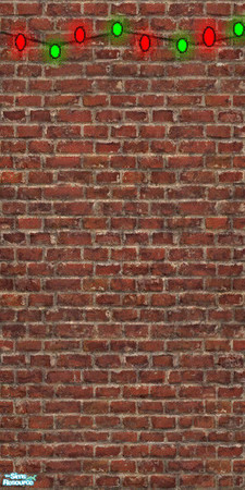 Sims 2 — Happy Holidays Brick Wall by darksunshine1027 — I made a Holiday Wall Set after reciecing a request for it. I