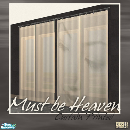 Sims 2 — Must be Heaven, Curtain printed by BetterbeSim — A dream of a livingroom, all in off-white and light wood.