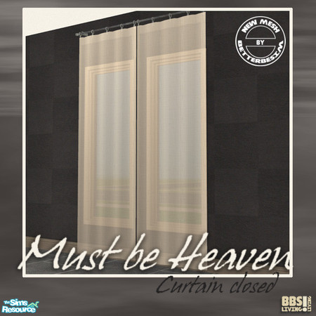 Sims 2 — Must be Heaven, Closed curtains by BetterbeSim — A dream of a livingroom, all in off-white and light wood.