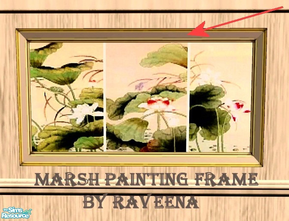 Sims 2 — Earth Marsh Painting - Frame by Raveena — Part of the Earth Tone Living Room. This is the frame only for the