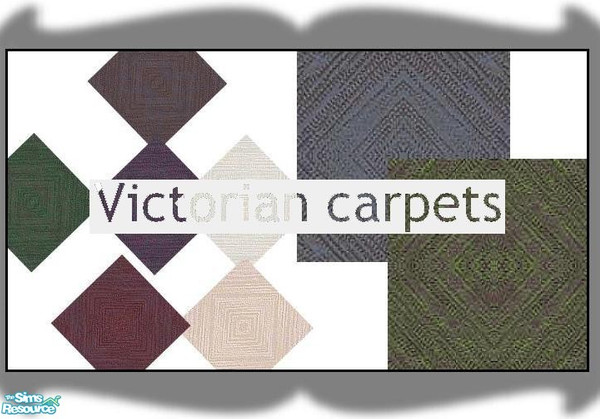 Sims 2 — Victorian Carpets (Diamonds) by Lorah — Diamonds in the ruff tinted rust, blue, purple, cream, white, green,