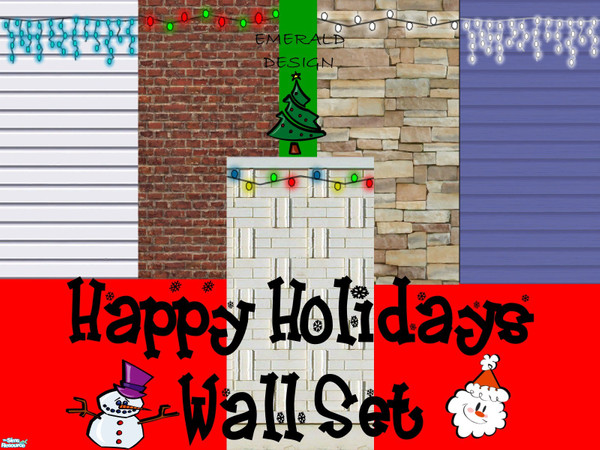 Sims 2 — Happy Holidays Wall Set by darksunshine1027 — I made a Holiday Wall Set after reciecing a request for it. I hope