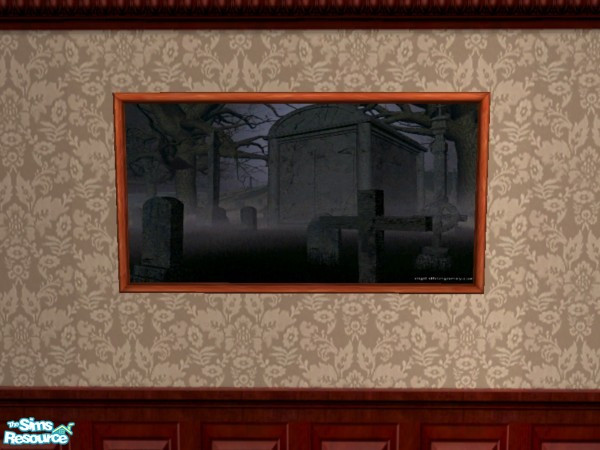 Sims 2 — Digital Art Graveyard by Floog — Here is a maxis suspense picture with a Picture of a Digital Art Graveyard.