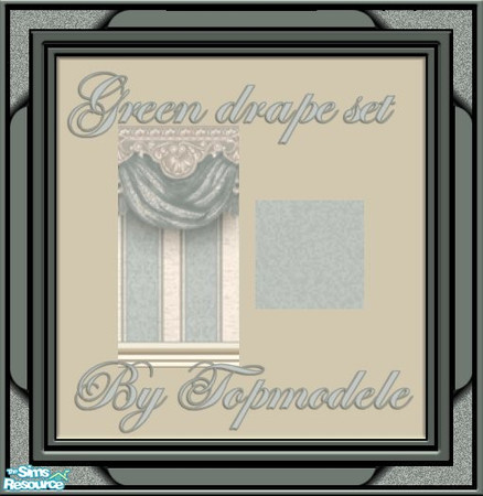 Sims 2 — green drape set by oldmember_topmodele — made by topmodele @ tsr
