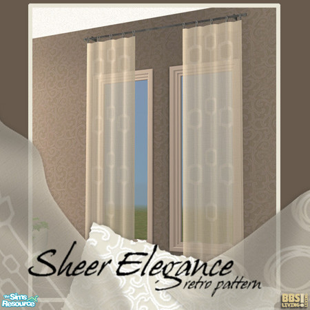 Sims 2 — Sheer Elegance, Cream Retro by BetterbeSim — Sheer Elegance Curtains. An elegant perspective on sheer window