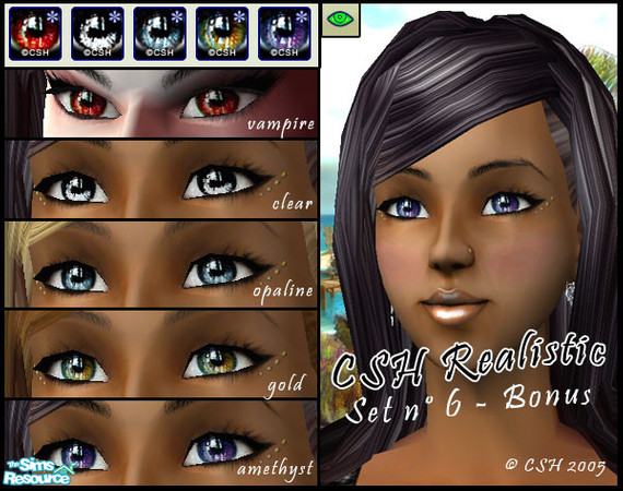 Sims 2 — CSH realistic eyes set 6 bonus by Fairysunlight — "And her eyes met mine for a moment I prayed would last