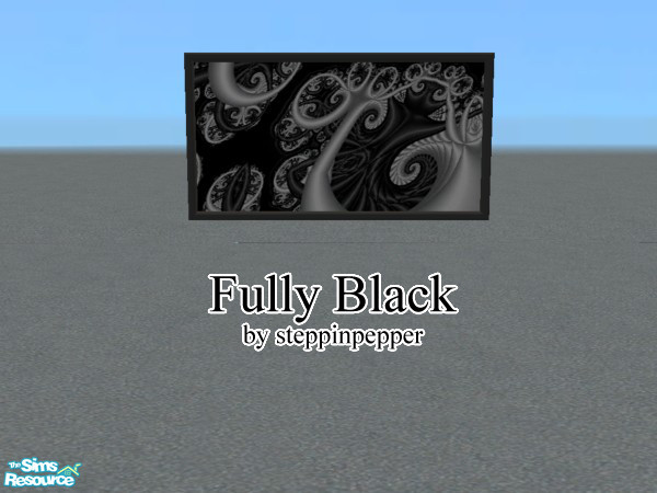 Sims 2 — Fully Black Painting by steppinpepper — Part of Fully Black Dorm set