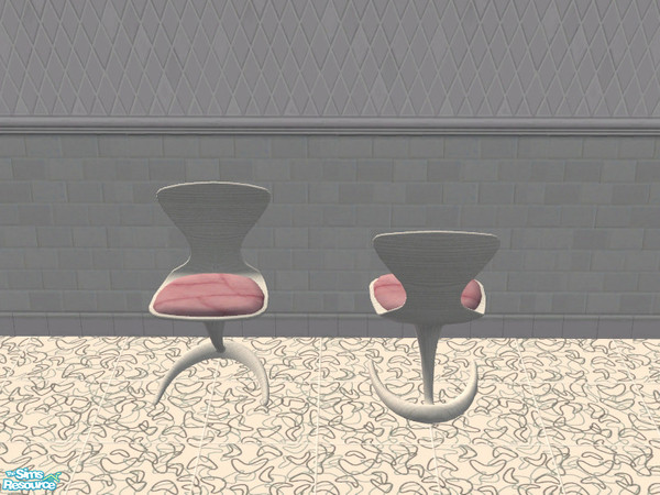 Sims 2 — Pink & White Dining Chair-Frame by Queen_Of_The_Stone_Age — White wood frame..