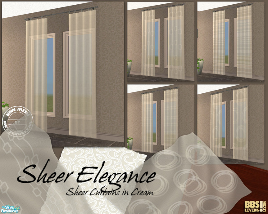The Sims Resource Sheer Elegance, curtains set