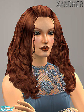 Sims 2 — Opera Hair - Red by Xandher — A recolor of Marko\'s gorgeous Mane Attraction mesh, this style is made up of