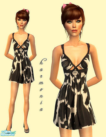 Sims 2 — Animal Print Mini Dresses - 1 by Harmonia — 