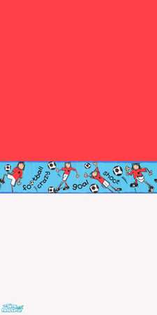Sims 2 — Football Crazy Wall 5 by Snowbelle — Set of five walls with a football theme border. 