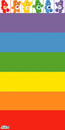 Sims 2 — Care bear wall 7 by Snowbelle — 8 brightly coloured walls featuring the care bears. Ideal for a playroom.