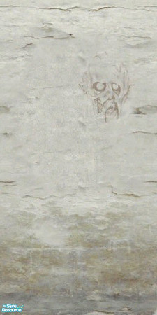 Sims 2 — Peeling Plaster 5 by VonNdaSun — Old plaster wall with a faint shadow of a rotting face - who needs Bob Vila