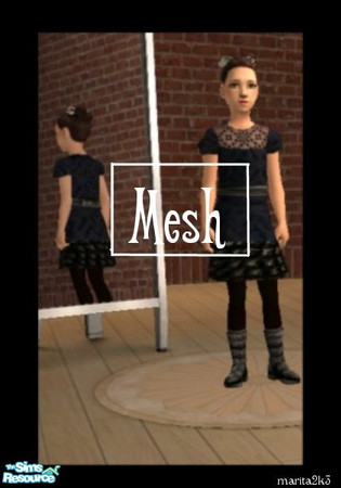 Sims 2 — child female new dress MESH by marita2k3 — this is the required mesh for the "child female new dress" 