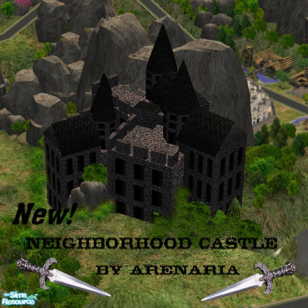 Sims 2 — Neighborhood Castle Ruins by arenaria — This is a NEIGHBORHOOD object, not for individual lots! Can be used