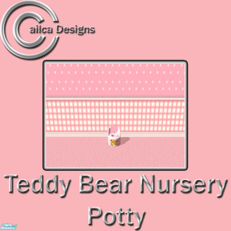 Sims 2 — Pink Teddy Bear Nursery Potty by Cailca — A co-ordinating nursery set in pink, with a Teddy Bear Motif. This