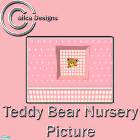 Sims 2 — Pink Teddy Bear Nursery Picture by Cailca — A co-ordinating nursery set in pink, with a Teddy Bear Motif. This