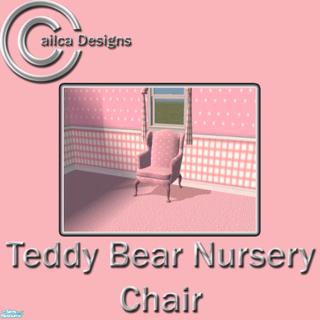 Sims 2 — Pink Teddy Bear Nursery Chair by Cailca — A co-ordinating nursery set in pink, with a Teddy Bear Motif. This