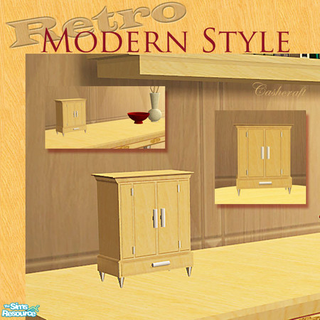 Sims 2 — Retro Modern Style--Jewelry Box by Cashcraft — A Modern Style Bedroom set with a 1950's retro feel. Set includes