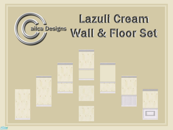 Sims 2 — Lazuli Cream Wall & Floor Set by Cailca — A matchingwall and floor set in cream. Please Rate.