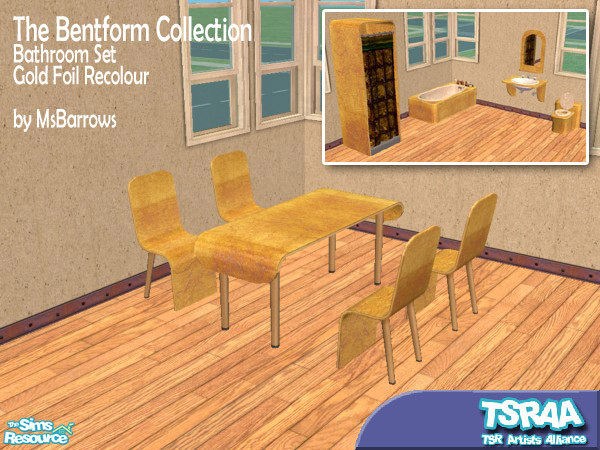 Sims 2 — Bentform - Gold Foil Recolour by MsBarrows — The Bentform Collection features many lovely pieces in finest 60\'s