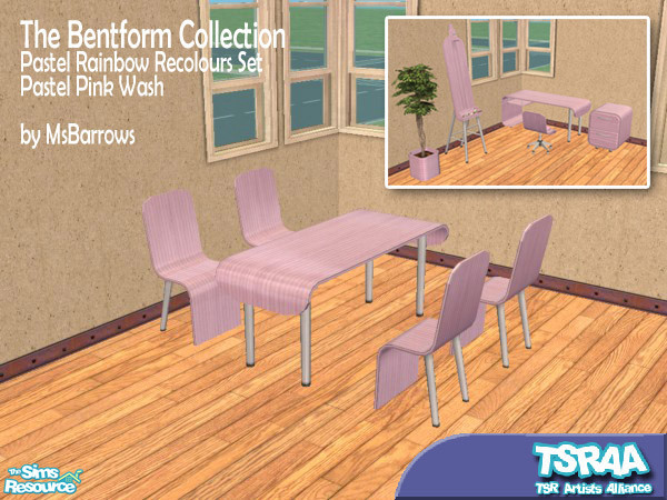 Sims 2 — Bentform - Pastel Pink Recolour by MsBarrows — Lightly tinted recolours for the Bentform Collection.