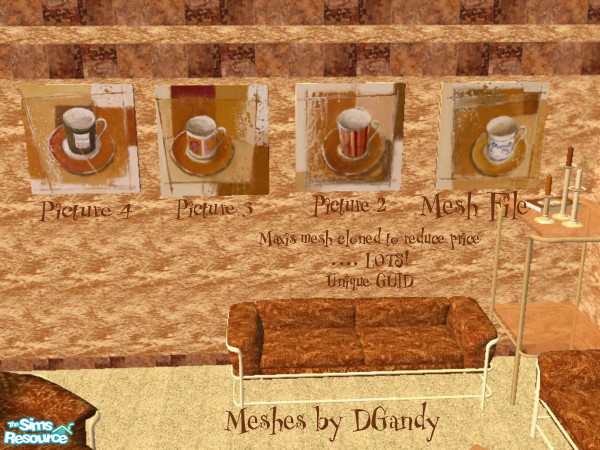 Sims 2 — Coffee Cup Cache Painting 4 by SpringwolfDecor — All the colors of coffee on your wall and in your room! Relax