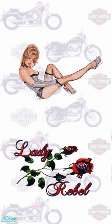 Sims 2 — TL-Biker Wall Bike2 & SilverGirl & LR by TabbyLou — Bike 2 Background (bikes) with Silver Girl &