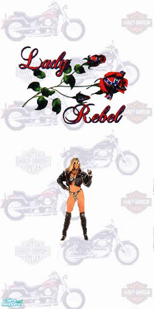 Sims 2 — TL-Biker Wall Bike2 & Girl & LR by TabbyLou — Bike 2 Background (bikes) with Girl & Lady Rebel