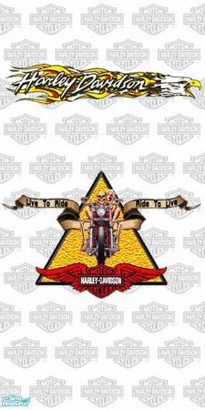 Sims 2 — TL-Biker Wall HD Logo&Skull& Eagle by TabbyLou — HD Logo with Eagle logo & skull on cycle decals