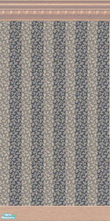 Sims 2 — Striped Blue Vines with Maple Moulding by wimpy1968 — A variety of pale blue wallpapers for when you're