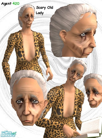 Sims 2 — Scary Old Woman by Agent420 — This Scary Old Woman is the Scary Old Man's long lost and much hated wife. She has