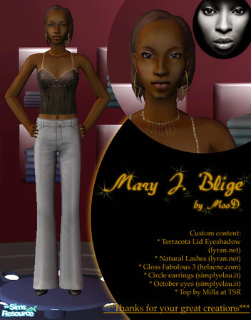 Sims 2 — --Mary J Blige-- by MooD — Here's Mary J Blige, part of my Black Divas Series (more sims coming soon). Custom