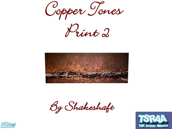 Sims 2 — Copper Tones Print 2 by Shakeshaft — Part of a set of 4 modern art prints with copper tones. ** TSRAA Member ** 