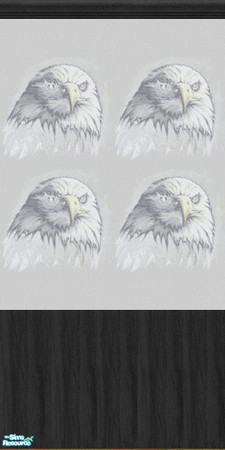 Sims 2 — TL-Biker BW Eagle Head BonW by TabbyLou — Eagle Head black on white Wallpaper with Black Wood. TSRAA Member.