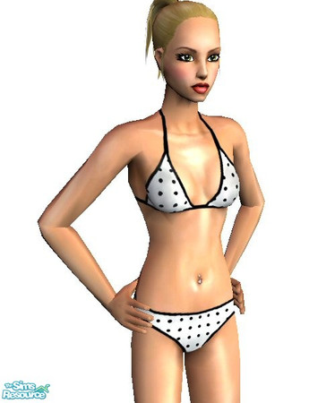 Sims 2 — Black and White by Lola — Black and White Swimwear Collection