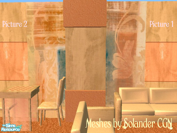 Sims 2 — Abstract Study Wall Deco 1 by SpringwolfDecor — Gorgeous Peaches adorn this perfectly delightful living room!