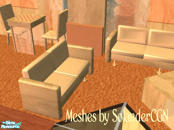 Sims 2 — Abstract Study Living Room Loveseat by SpringwolfDecor — Gorgeous Peaches adorn this perfectly delightful living